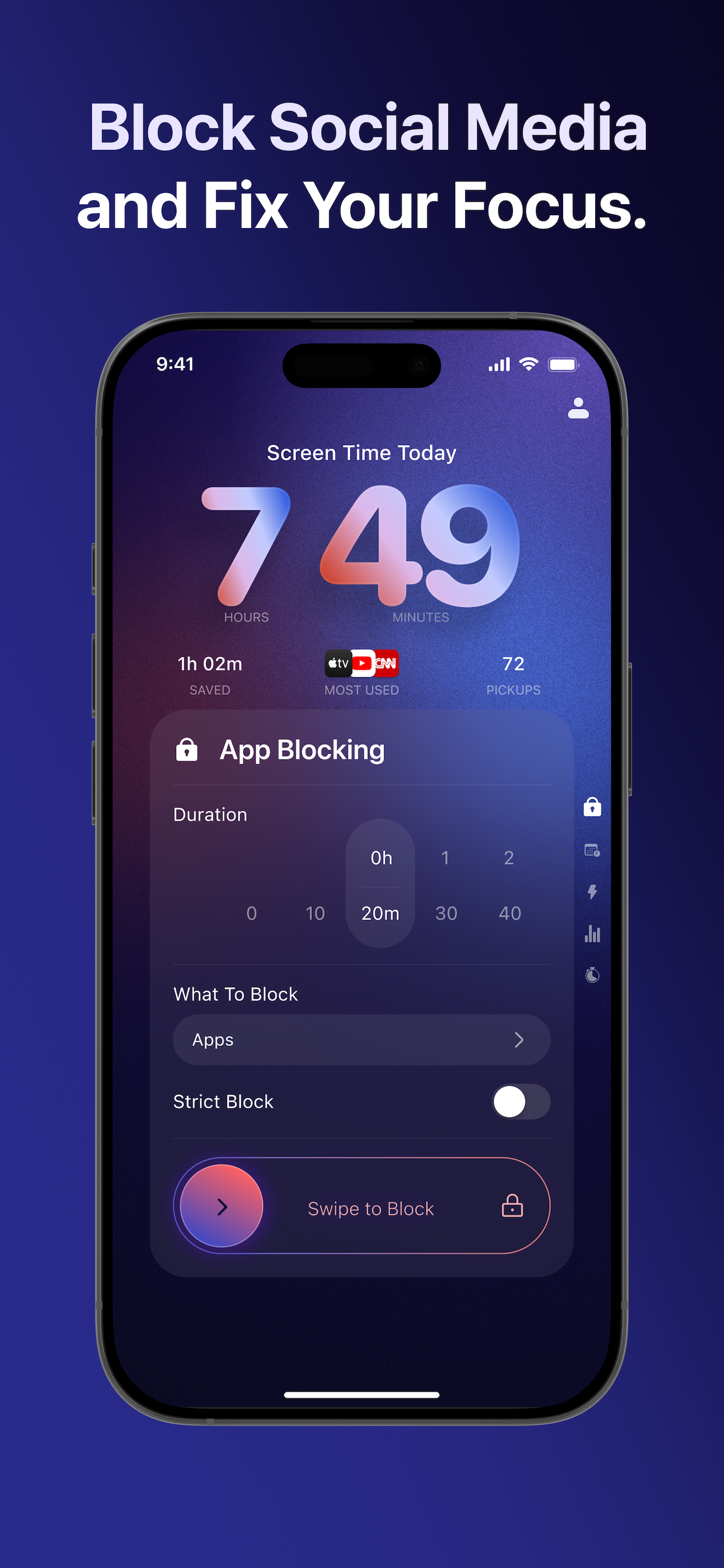 Choose apps to block